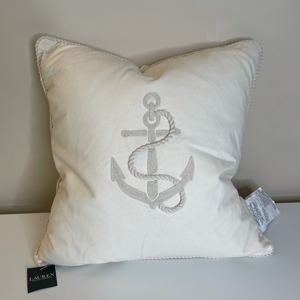 Ralph Lauren Linen Anchor Throw Pillow